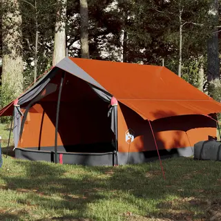 VidaXL Camping Tent Voor 2 Personen, Grijs En Oranje, Waterdicht