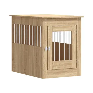 VidaXL - Hondenbench - 55 - X - 80 - X - 68 - Cm - Bewerkt - Hout - Sonoma - Eikenkleurig
