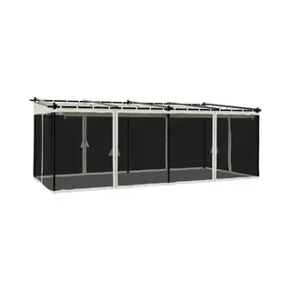 VidaXL Prieel Met Zijwanden Van Gaas 6x3 M Staal Crèmekleurig