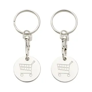 Cheaperito Winkelwagen Sleutelhanger 2 Stuks I Munt Voor Winkelwagen I Winkelwagenmuntje I Mutje/Token I Rvs