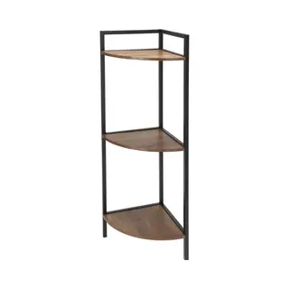 SuperMerchantEU Schwarzes Metall-Eckregal 23, 5x23, 5x76 Cm
