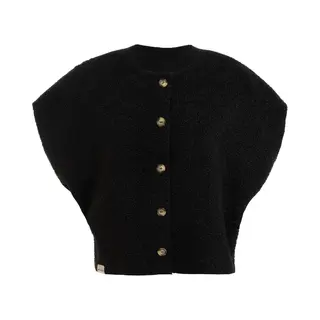 Knit Factory Lou Teddy Gilet - Zwart - 36/44