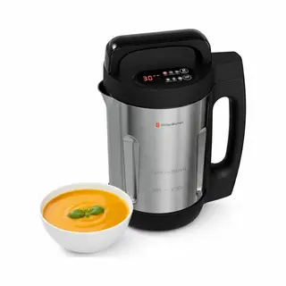 KitchenBrothers Soepmaker - Pfas En Bpa Vrij - 2L - 5 Programma's - Timer Display - Blender - Rvs/Zwart