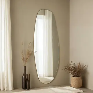 Vidi Visione Cristallina - Passpiegel Hangend – Minimalistische Design Wandspiegel – Hollywood Spiegel – Grote Spiegel Ovaal – 150 X 60 Cm