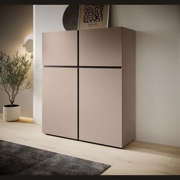 Meubella - Dressoir Cainan - Beige - 119 Cm - Hoog thumbnail