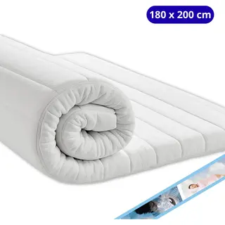 Maan Matras® - Topper 180x200 - Topmatras - Topdekmatras- 8cm Dik - Hr Koudschuim - Afritsbaar En Wasbaar - Medium Hardheid - Matrastopper