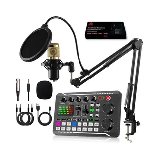 Apo Electronics® - Podcast Starterspack - Gaming / Streaming / Podcasting - Condensator Xlr Microfoon - Met Boom Arm - Streaming Deck - Dj Mixer