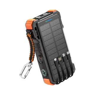 Siltcon® Solar Powerbank 20000 MAh - Powerbank Zonneenergie - Powerbank - Noodpakket - Draadloze Powerbank 15W - 22.5W Snellader - Led Indicatie -