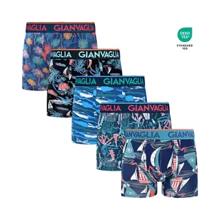 Gianvaglia Boxershorts Herren Boxershorts 5er Pack Baumwolle Mit Verschiedenen Drucken (5er-Pack)