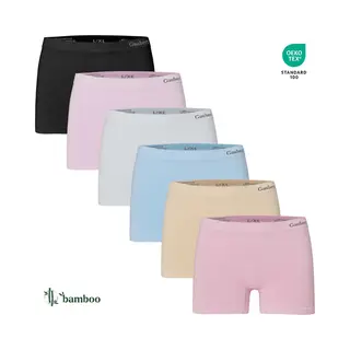 Gaubert 6-Pack Dames Bamboe Naadloos Ondergoed - Boxershorts - Shorts - Effen - Maat S/M - 3103-Mix