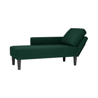VidaXL Chaiselongue Mit Kissen Und Rechter Armlehne Dunkelgrün Samt, Recamiere, Loungesessel, Lounge Sofa, Lounge, Loungesofa, Wohnzimmersofa