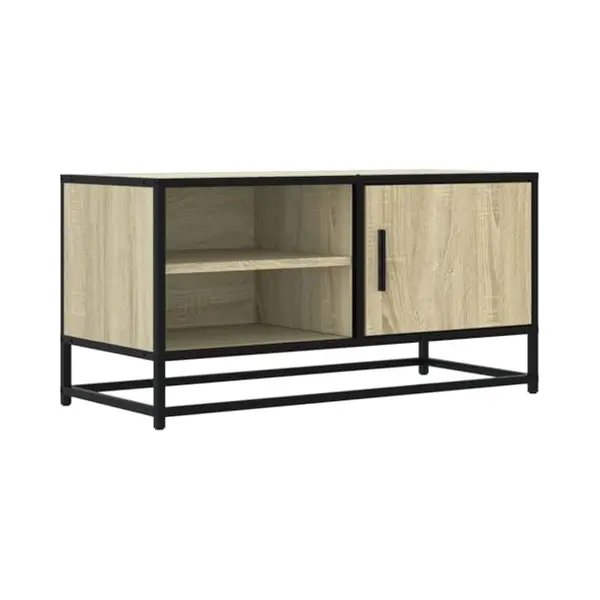 Vidaxl - Tv-schrank Sonoma-eiche 80x34, 5x40 Cm Holzwerkstoff Und Metall thumbnail