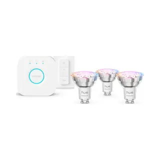 Philips by Signify Philips Hue White and Color ambiance Basis Starter-Set: 3 smarte Lampen GU10 (345 lm) + Dimmer Switch