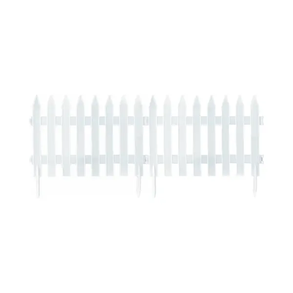 Prosperplast Tuinhekjes - 14x Stuks - Kunststof - 700 Cm - 60 X 40 Cm - Wit - Borderrand - Tuinafscheiding thumbnail