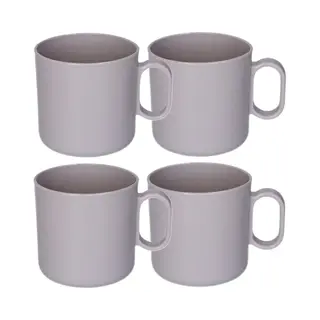 Plasticforte Onbreekbare Drinkbekers - 6x - Kunststof - 320 Ml - Taupe - Kinderen - Camping - Mokken
