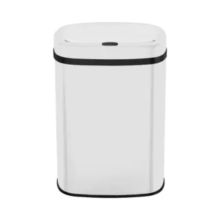 Bayt Prullenbak - Prullenbak 60 Liter - Prullenbak Met Sensor - Vuilnisbak - Afvalbak - Metaal - Wit
