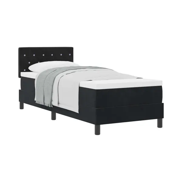 Boxspringbett Mit Matratze Schwarz 80 X 200 Cm Samt Vidaxl thumbnail