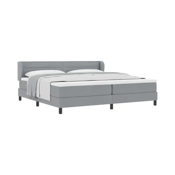 Vidaxl - Boxspringbett Mit Matratze Hellgrau 200 X 200 Cm Stoff thumbnail