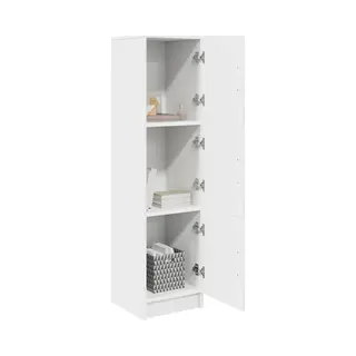 VidaXL Highboard Weiß 31, 5 X 32 X 124 Cm Holzwerkstoff, Stylischer Esszimmer-Hochschrank, Rechteckiger Holzschrank, Moderner Look, Funktional,