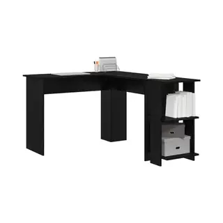 VidaXL Eck-Schreibtisch Schwarz Eichen-Optik 140 X 113, 5 X 75 Cm