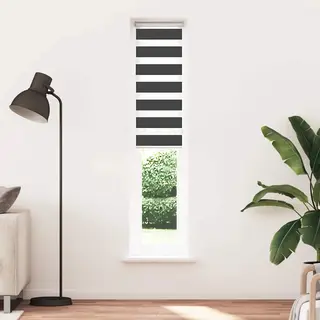 VidaXL Doppelrollo Schwarz 50x200 Cm Stoffbreite 45, 9 Cm Polyester