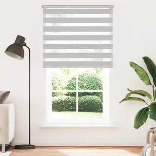 VidaXL Doppelrollo Hellgrau 135x200 Cm Stoffbreite 130, 9 Cm Polyester