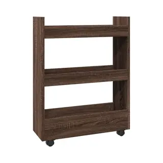 Vidaxl - Narrow Storage Trolley 3 Tier Brown Oak Engineered Wood