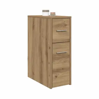 VidaXL Badkamerkast Smal Met Wielen Bewerkt Hout Artisanaal Eikenkleur