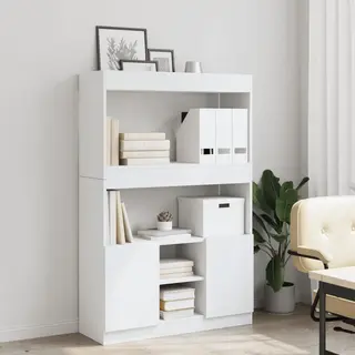 Highboard Weiß 92x33x140 Cm Holzwerkstoff - Vidaxl