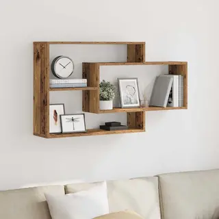 VidaXL Wandregal Altholz-Optik 104x20x58, 5 Cm Holzwerkstoff, Hängeregal, Wandboard, Regalbrett, Schweberegal, Regal Schwebend, Cd-Regal