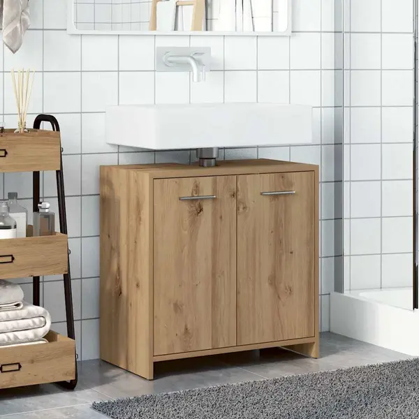 Waschbeckenunterschrank Artisan-eiche 60x33x60 Cm Vidaxl thumbnail