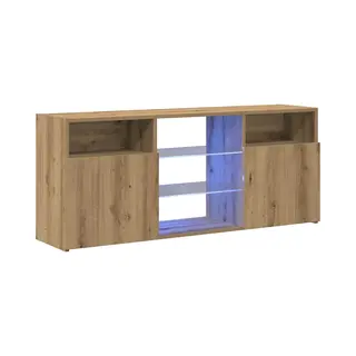 VidaXL Tv-Schrank Tv-Schrank Mit Led-Leuchten Artisan-Eiche 120x30x50 Cm (1-St)
