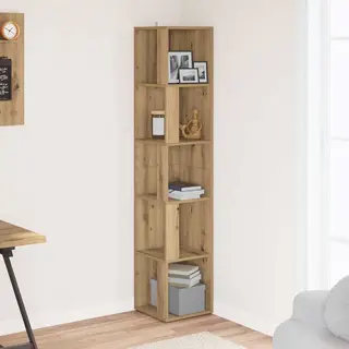 VidaXL Eckregal Artisan-Eiche 33x33x165 Cm Holzwerkstoff, Eckschrank, Regal, Standregal, Bücherregal, Lagerregal, Bücherschrank, Wohnzimmerregal