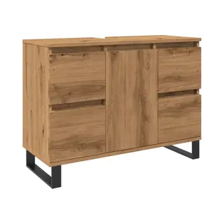 Waschbeckenunterschrank Artisan-eiche 80x33x60 Cm Holzwerkstoff Vidaxl