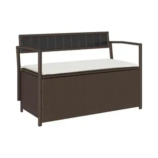 Gartenbank Mit Stauraum Und Kissen Braun Poly Rattan - Vidaxl