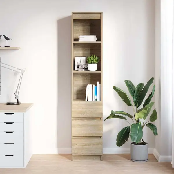 VidaXL Highboard Sonoma-Eiche 37, 5x35x180 Cm Holzwerkstoff (1 St) thumbnail