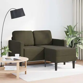 Vidaxl - 2er-sofa Mit Chaiselongue L-form Armeegrün 125 Cm Kunstleder