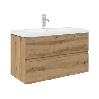 VidaXL Waschbeckenunterschrank Mit Einbaubecken Und Wasserhahn