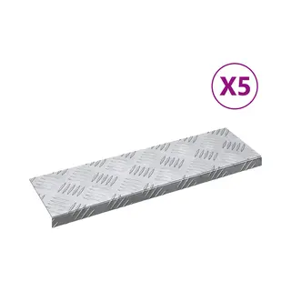 VidaXL Treppe Tritt 5 Pcs Silber 60 X 18 X 2, 5 Cm Aluminium
