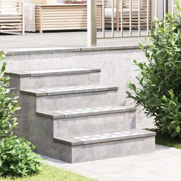 VidaXL Treppe Tritt 10 Pcs Silber 60 X 18 X 2, 5 Cm Aluminium, Wohnzimmer, Modern, Langlebig, Minimalistisches Design, Bequemes Sitzen, Hellbeige, thumbnail
