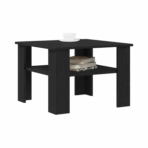 VidaXL Coffee Table Black Oak 60 X 60 X 42 Cm Engineered Wood, Modern Coffee Table, Contemporary Design, Durable Engineered Wood, Sleek Finish, thumbnail