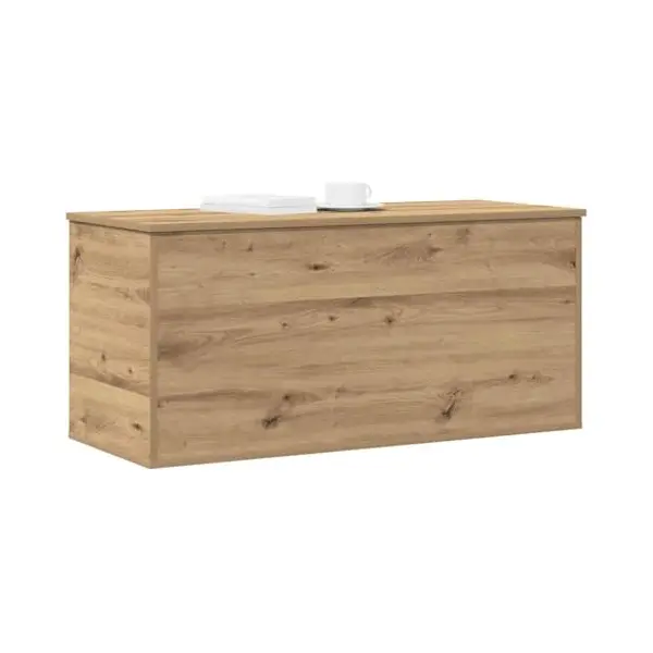 Storage Box Artisan Oak 100 X 42 X 46 Cm Engineered Wood Vidaxl thumbnail