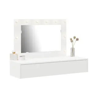 VidaXL - Kaptafel - Met - Spiegellichten - Wit - 100 - X - 40 - X - 70 - Cm - Bewerkt - Hout