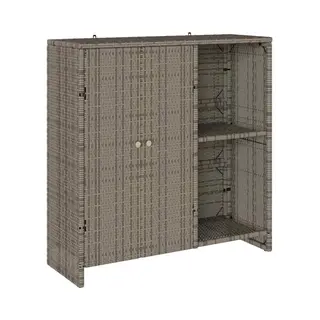 Vidaxl - Storage Cabinet With Storage Grey 100 X 36 X 102 Cm Rattan