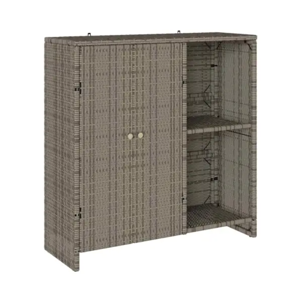 VidaXL Opbergkast Met Plank Met Opslag Grijs 100 X 36 X 102 Cm Rattan thumbnail