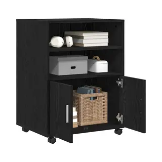 VidaXL Schrank Mit Regal Schwarz Eichen-Optik 60 X 48 X 74, 5 Cm