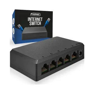Premes - Internet Switch - 5 Poorten - Tot 1000 Mbps - Lan, Utp, RJ45 Splitter - Netwerk Switch - Utp Splitter - Ethernet Switch