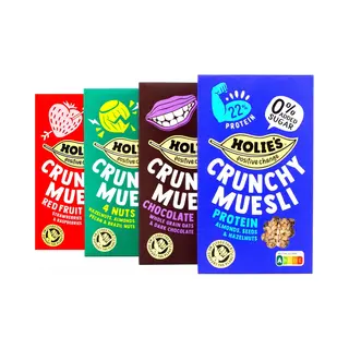 Holie's Crunchy Muesli Mixdoos 4x 400gr - Ontbijtgranen - Suikervrij - Gezond - Vegan