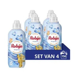 Robijn Classics Wasverzachter - Morgenfris - Met 98% Biologisch Afbreekbare Ingrediënten* - 4 X 39 Wasbeurten