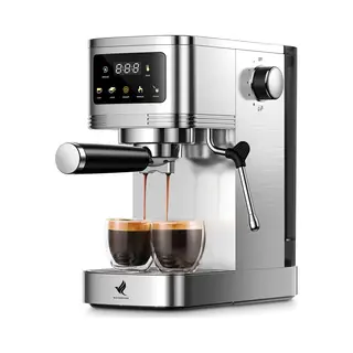 NovaWare® Espressomachine – Pistonmachine – Koffiemachines - Kopjesverwarmer - Met Stoompijpje - Rvs